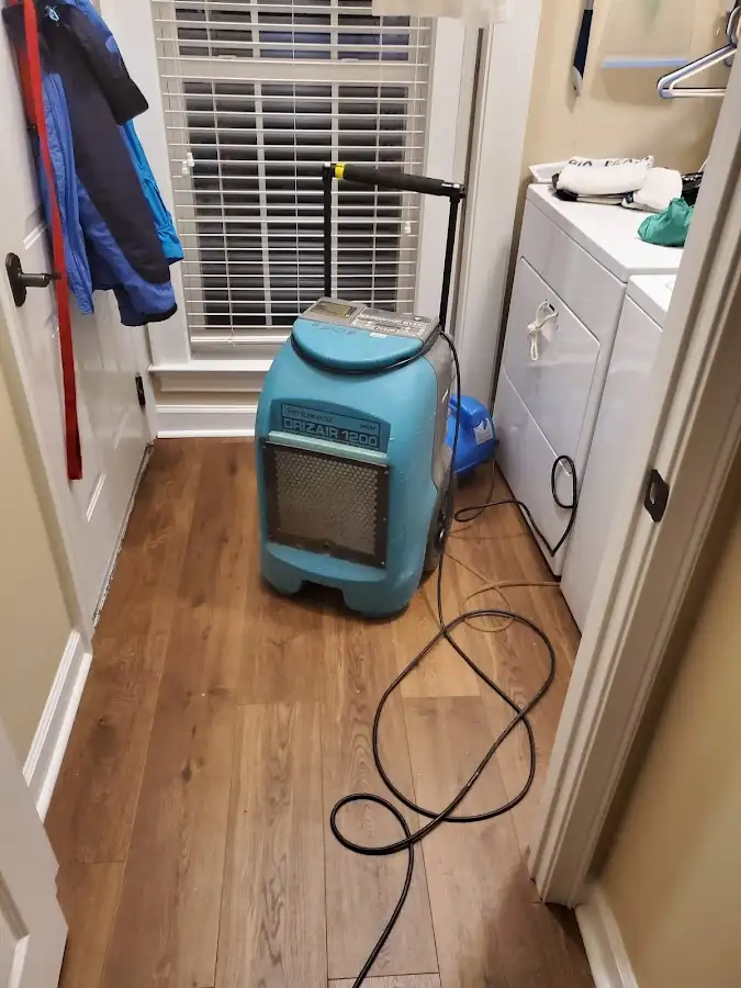 Commercial dehumidifier deployed for Flood Damage Cleanup in Sherrelwood
