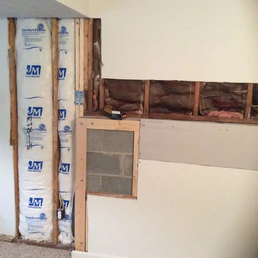 Wall insulation replacement during Basement Flood Cleanup in Sherrelwood
